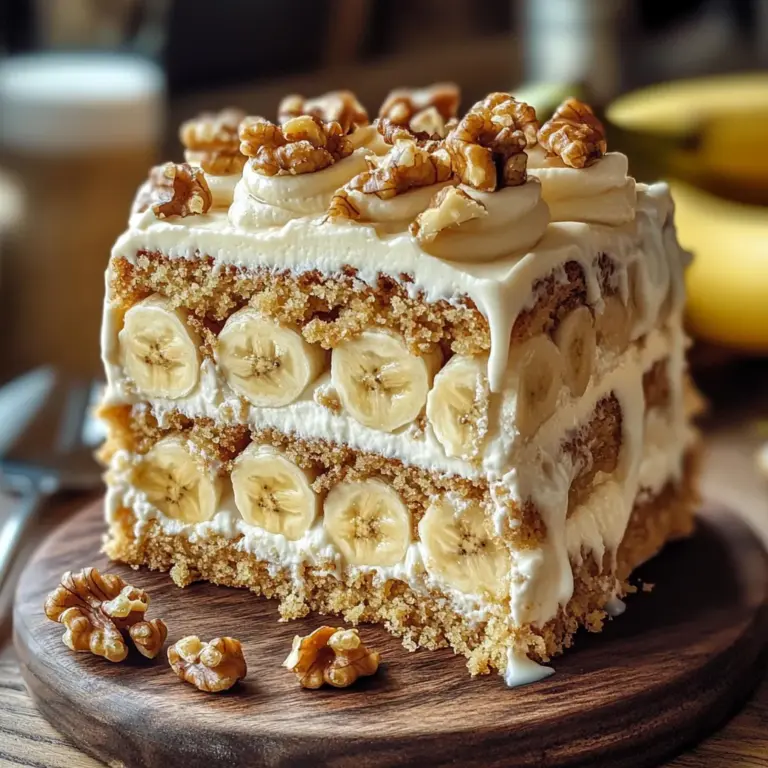 Heavenly Banana Walnut Cream Cake