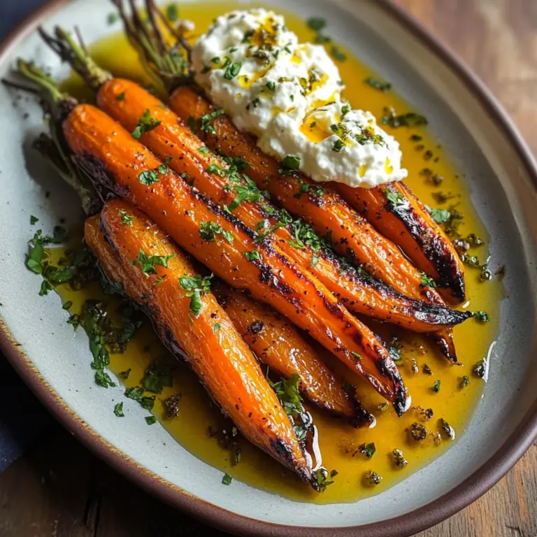 Roasted Carrots with Whipped Ricotta and Hot Honey