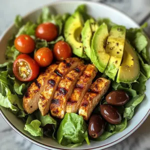 Spiced Grilled Chicken Salad with Avocado & Olives