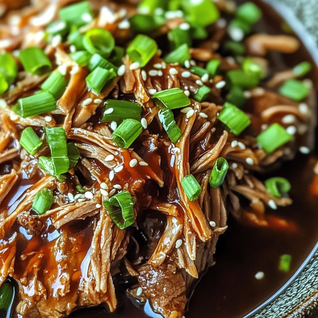 Irresistibly Juicy Slow Cooker Asian Pulled beef Delight