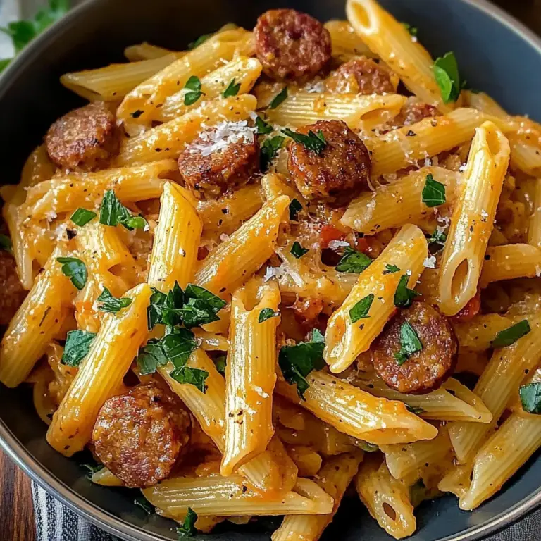 One Pot Creamy Cajun Sausage Pasta (30-Minutes)