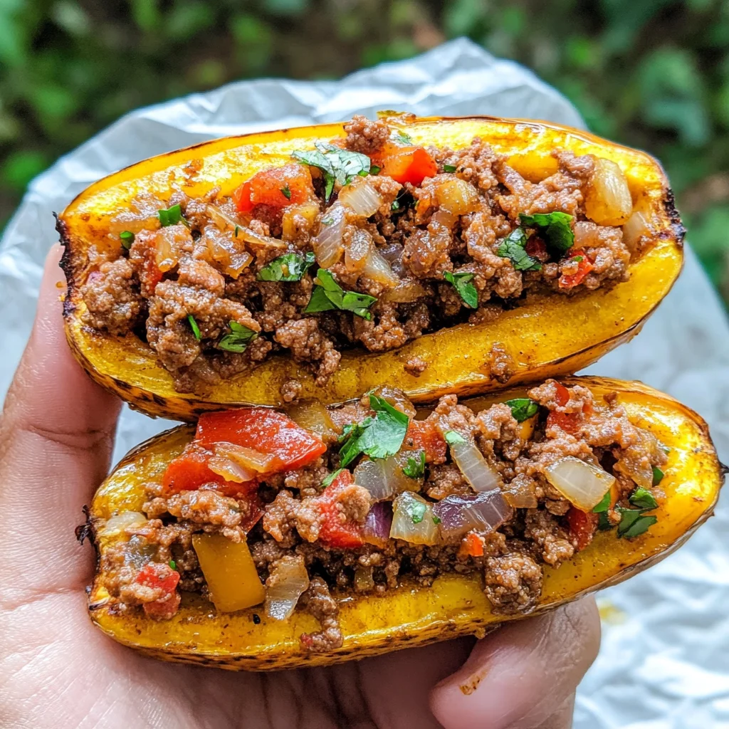 Stuffed Plantains (Canoas de Platanos)