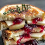 Sweet and Savory Brie, Apple & Cranberry Grilled Cheese