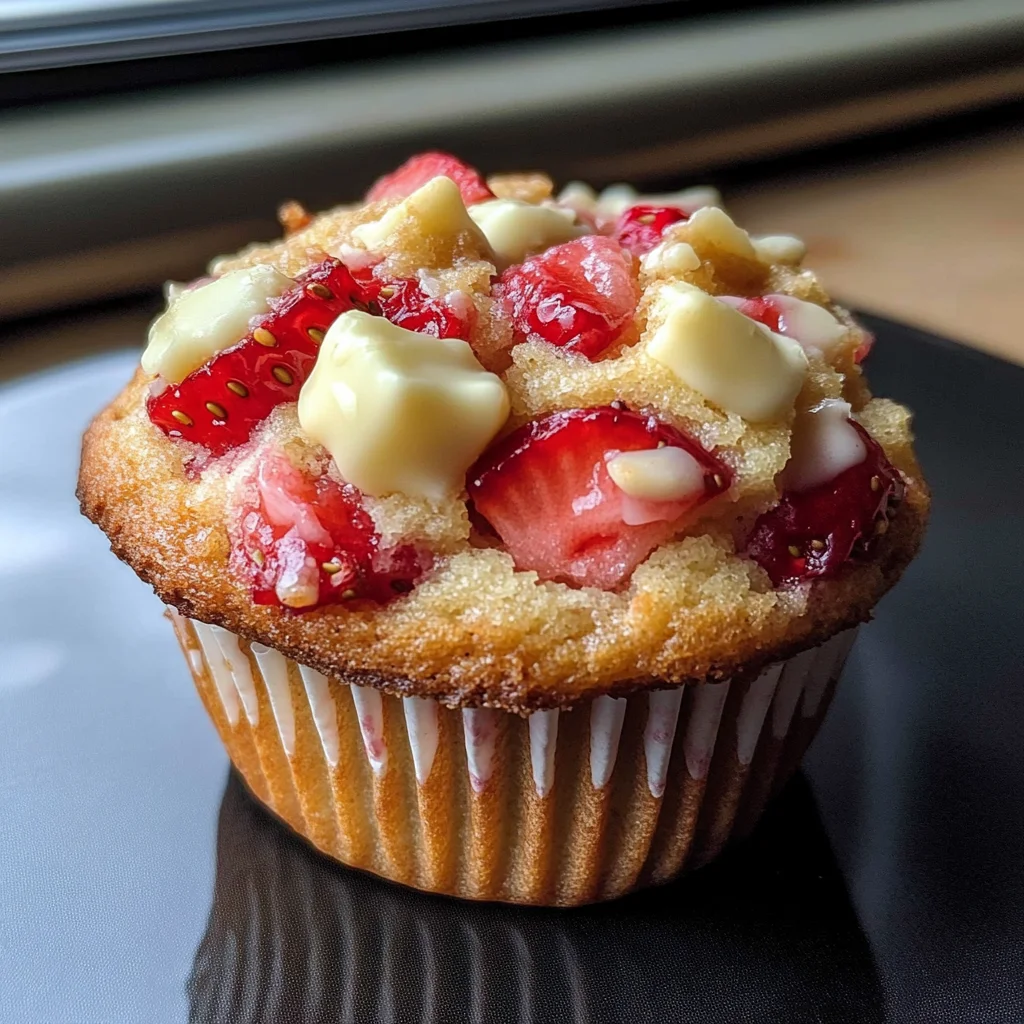 Amazing Strawberry White Chocolate Muffins in 20 Minutes