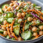 Asian Cucumber and Chickpea Slaw with Sesame Dressing