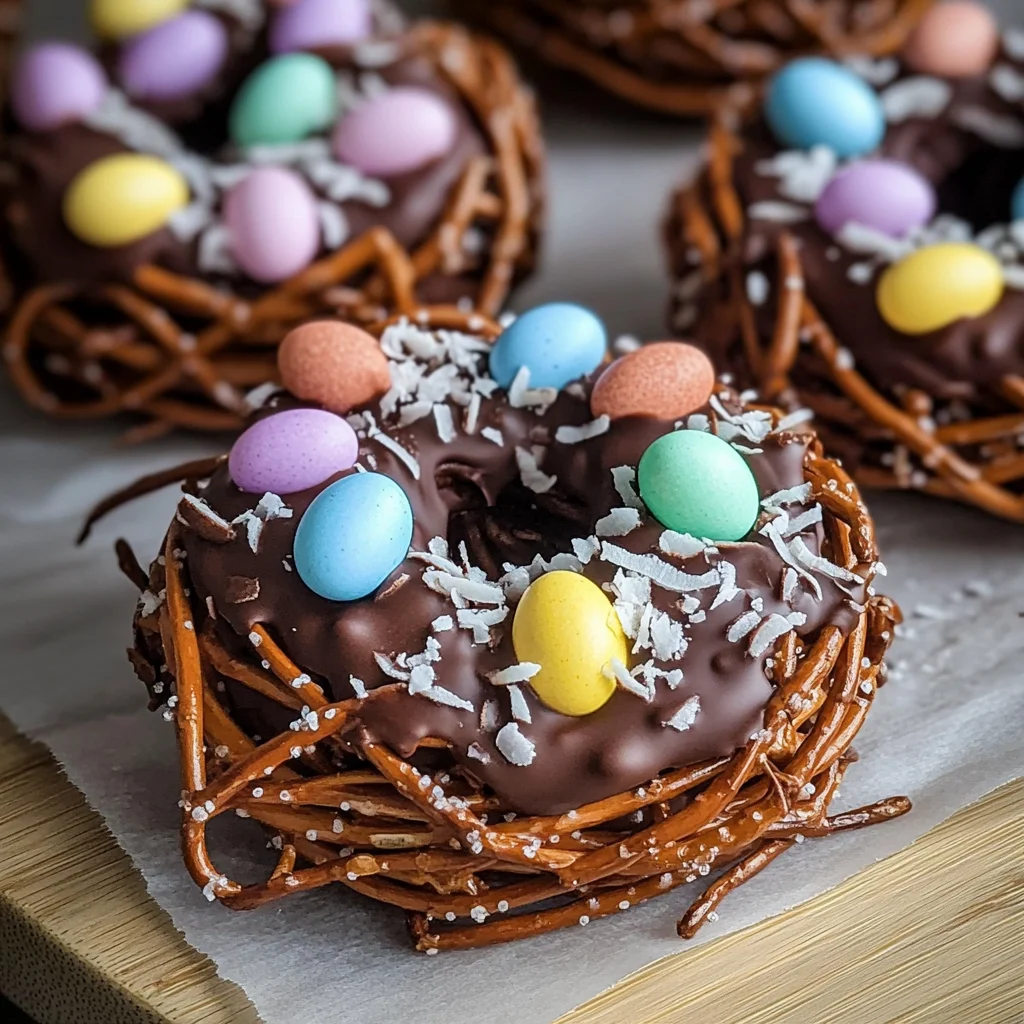 Chocolate-Covered Pretzel Nests
