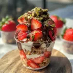 Dubai Chocolate covered Strawberry in a cup