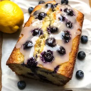 Lemon Blueberry Bread with Glaze