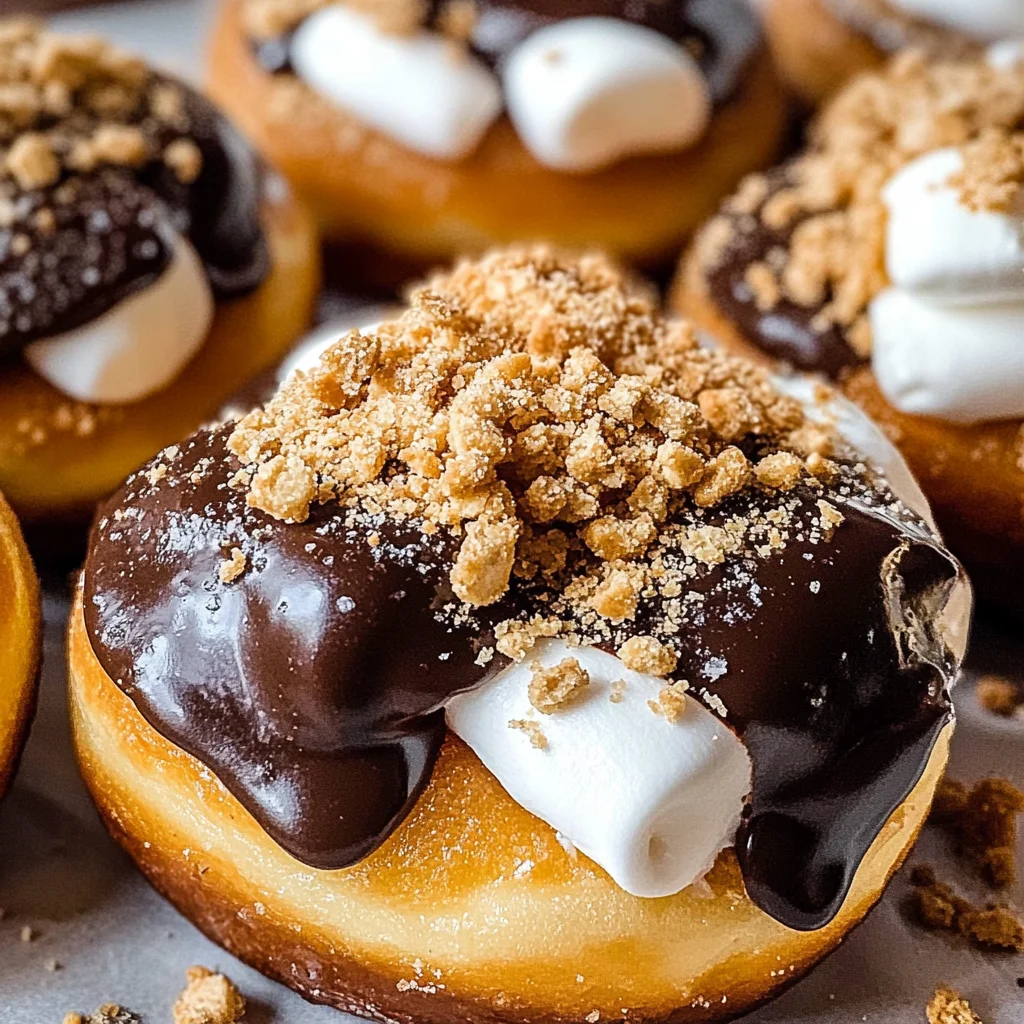 Marshmallow Cream Filled S'mores Donuts