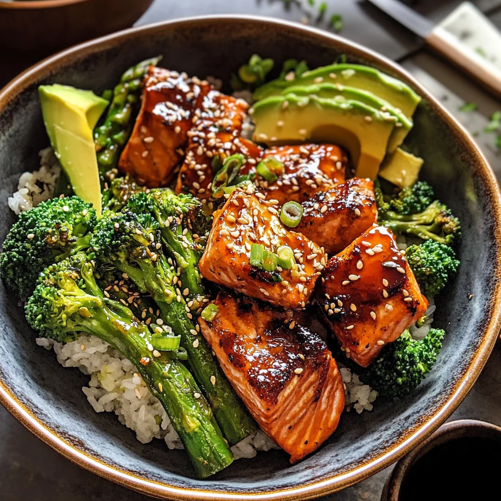 35 Minute Chili Honey Garlic Salmon Bowls