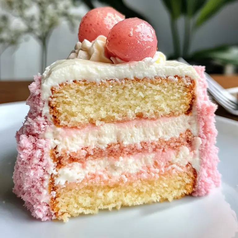 Lychee Cake With Pink Biscuits