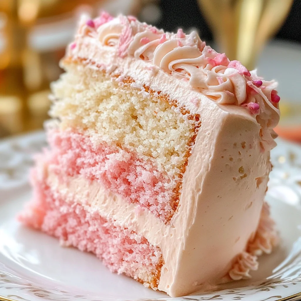 Pink Cchicken hampagne Cake Recipe
