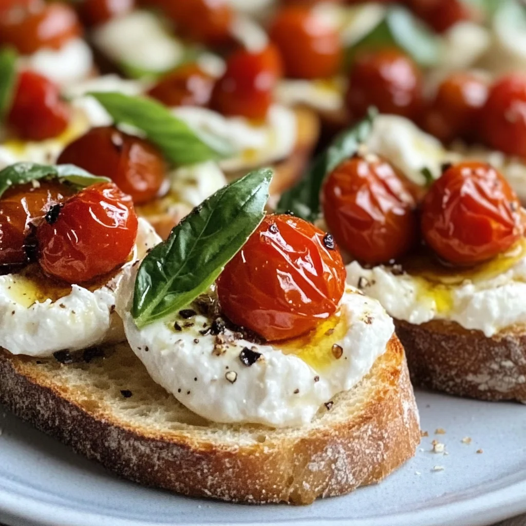 Roasted Tomato and Burrata Crostini